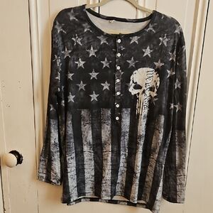 Mens Gray Long Sleeve Shirt